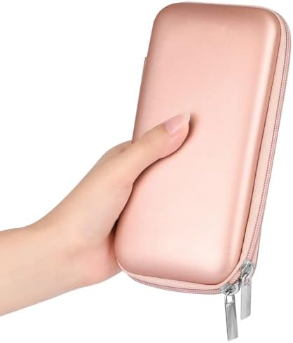 iMangoo Shockproof Travel Essentials Organizer Case, Small Accessories Hard Protective Pouch Electronics Purse for Women Men Zipper Tech Cord Cable Power Bank Charger 6.5x3.2x1 In (Rose Gold) - Image 7