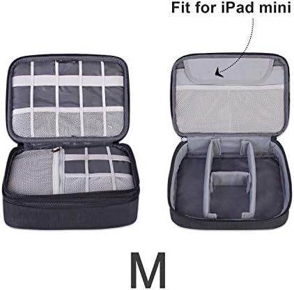 BUBM 3pcs Double Layer Electronic Organizer, Travel Gadgets Bag for Cables, External Flash Drive, Mouse, Memory Card, Power Bank and More, Compact and Multi-purpose, Black - Image 4