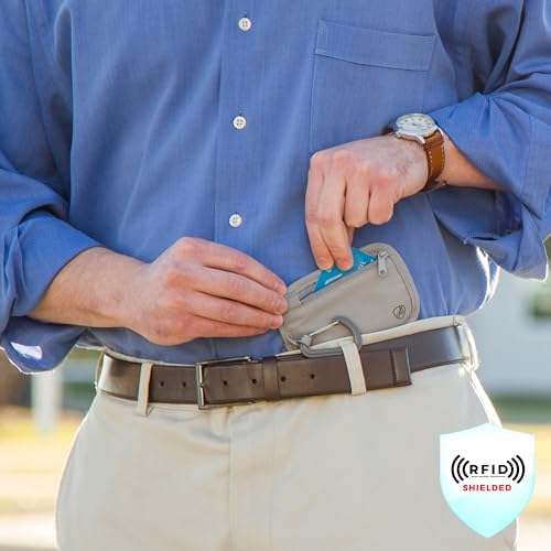 Travelon Travelon Rfid Blocking Clip Stash Pouch Travel Tote, Gray - Image 3