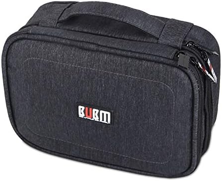 BUBM Electronic Organizer, Double Layer Travel Gadget Carry Bag for Cables, Plugs, Earphone, Flash Hard Drive and More--a Sleeve Pouch for iPad Mini(Medium, Black) - Image 9