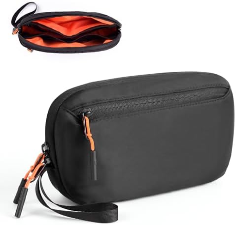 Cable Organizer Bag, Charger Organizer Pouch Case for Travel Accessories/Airplane Essentials/Electronics Tech Gadgets (Black)