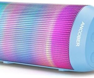 Portable Bluetooth Speaker Wireless with Cool LED Lights, 15W HD Loud Sound Small Speaker, IPX4 Waterproof, BT5.3, TWS Surround Stereo Pairing, for Outdoor Home Party, Electronics Gadgets, Ideal Gifts