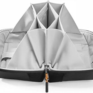 Inateck Electronics Organizer Travel Case, 180° Open Water-resistant, Multifunctional Travel Organizer Bag, Electronic Accessories Carry Case, Black, Large