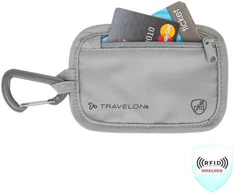 Travelon Travelon Rfid Blocking Clip Stash Pouch Travel Tote, Gray - Image 2