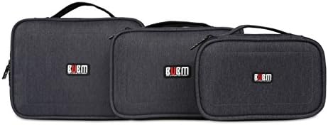 BUBM 3pcs Double Layer Electronic Organizer, Travel Gadgets Bag for Cables, External Flash Drive, Mouse, Memory Card, Power Bank and More, Compact and Multi-purpose, Black - Image 9