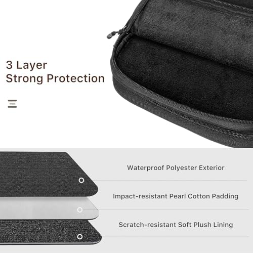 Electronics Organizer Travel Case, Double Layers Cord Organizer Travel for Cable, Cord, iPhone, iPad, Chargers, Portable Cable O rganizer Bag for 9-11" Tablets, Black - Image 7