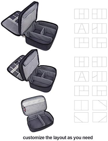 BUBM 3pcs Double Layer Electronic Organizer, Travel Gadgets Bag for Cables, External Flash Drive, Mouse, Memory Card, Power Bank and More, Compact and Multi-purpose, Black - Image 6