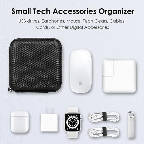 FINPAC Hard Case for MacBook Charger, Small Electronic Organizer Bag for MacBook Power Adapter, Portable Pouch Travel Storage for Laptop Accessories, Magic Mouse, USB Drives, GoPro, Gadgets - Black - Image 3