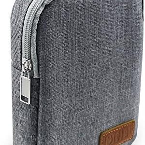 Electronic Accessories Bag,Digital Gadget Organizer Case,Gray Nylon Travel Gear Storage Carrying Sleeve Pouch for Cable,USB,Earphones,Portable Hard Drives,Power Banks