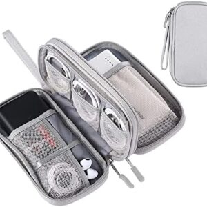DDgro Travel Essentials for Men Women, Electronics Organizer Pouch Bag for Tech Accessories/Charger & Cords/Cables/Magic Mouse (Small, Light Gray)