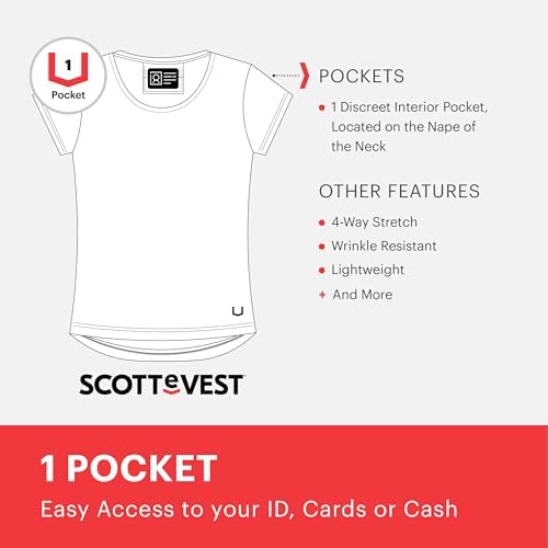 SCOTTeVEST Traci Travel Tee Shirt for Women - 1 Hidden Pocket - Lightweight Wrinkle Resistant Top for Travel & More - Image 5