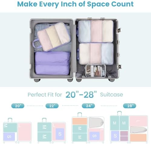 Cambond Mesh Compression Packing Cubes Travel - Space Saving Packing Cubes for Travel Women, Lightweight Compression Cubes for Travel Bags Luggage Packing Organizer for Suitcases - Image 8