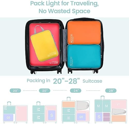 Cambond Mesh Compression Packing Cubes Travel - Space Saving Packing Cubes for Travel Women, Lightweight Compression Cubes for Travel Bags Luggage Packing Organizer for Suitcases - Image 6