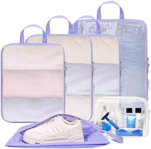 Cambond Mesh Compression Packing Cubes Travel - Space Saving Packing Cubes for Travel Women, Lightweight Compression Cubes for Travel Bags Luggage Packing Organizer for Suitcases
