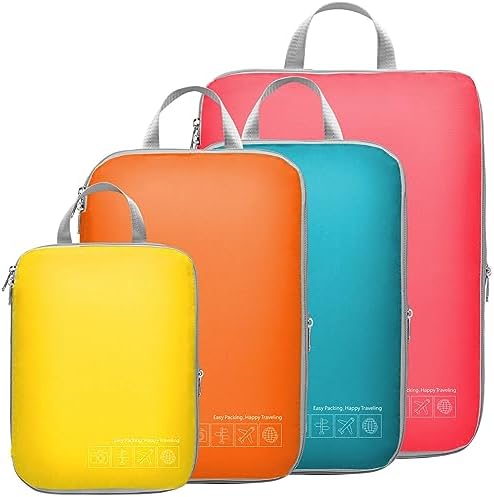 Cambond Mesh Compression Packing Cubes Travel - Space Saving Packing Cubes for Travel Women, Lightweight Compression Cubes for Travel Bags Luggage Packing Organizer for Suitcases