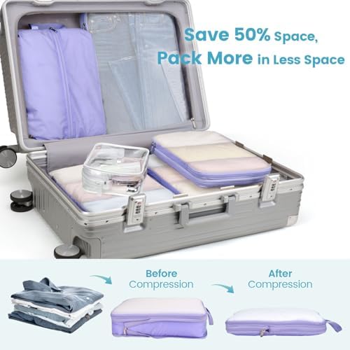 Cambond Mesh Compression Packing Cubes Travel - Space Saving Packing Cubes for Travel Women, Lightweight Compression Cubes for Travel Bags Luggage Packing Organizer for Suitcases - Image 4
