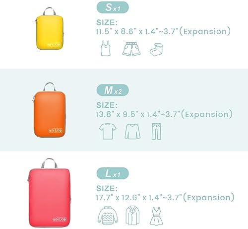 Cambond Mesh Compression Packing Cubes Travel - Space Saving Packing Cubes for Travel Women, Lightweight Compression Cubes for Travel Bags Luggage Packing Organizer for Suitcases - Image 2