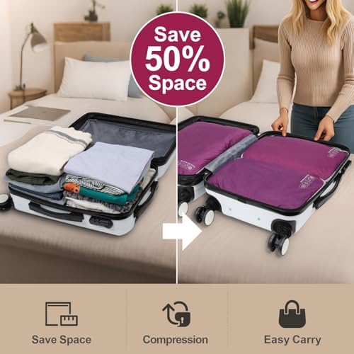 Cambond Mesh Compression Packing Cubes Travel - Space Saving Packing Cubes for Travel Women, Lightweight Compression Cubes for Travel Bags Luggage Packing Organizer for Suitcases - Image 4